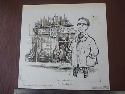 Comerciante de vinos Kensington década de 1970. Edición de arte ""Bill Hewison"" illus original del siglo XX Foto 1 de 4