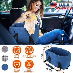 Detachable Washable Dog Booster Seat for Medium Dogs, Pet Car Seat Travel Bed - Picture 1 of 10
