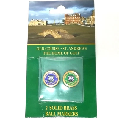 Marcadores de pelotas de golf St. Andrews Links Old Course 2 de latón macizo Paterson nuevos sellados Foto 1 de 4