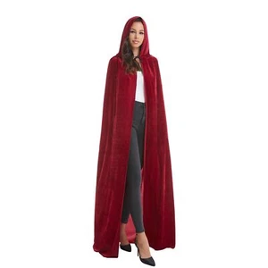 Unisex Adults Halloween Costume CapeVelvet Hooded Vampire Cloak for Women & M... - Picture 1 of 7