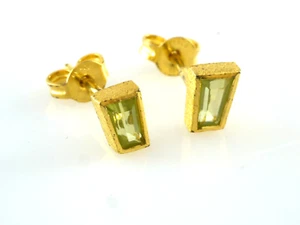 Ohrstecker PECOS Bernd Wolf 925 Silber vergoldet mit Peridot - Bild 1 von 3