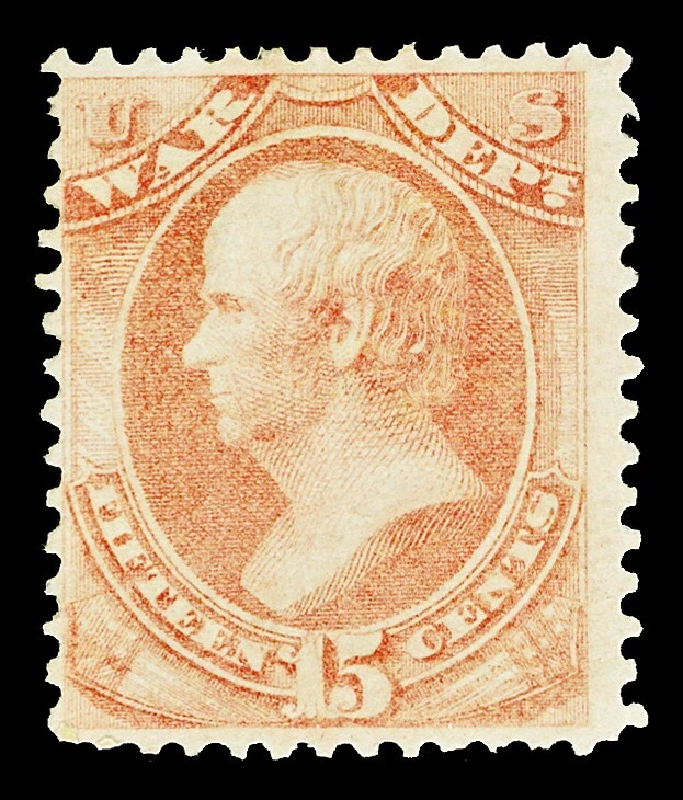 Scott O90 1873 15c War Dept Official Mint Fine OG H Cat $85 - Image 1 of 1