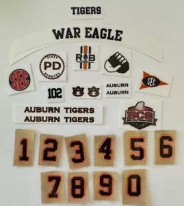 AUBURN TIGERS COMPLETE MINI HELMET DECAL SET W/PLAYER # - NAVY - 3M 20MIL - Picture 1 of 9