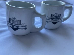 2 White Castle Restaurant Coffee Mug Heavy Duty Ash Tray Bottom NOS Mugs - Picture 1 of 7
