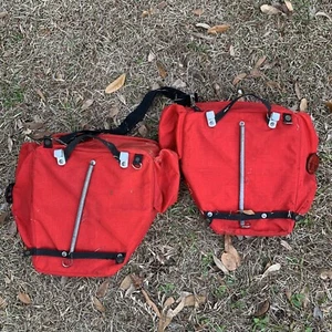 Vintage Cannondale Road Bike Panniers Saddle Bag Red USA Bikecentennial - Picture 1 of 13