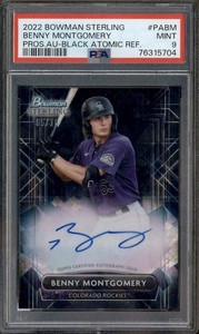 2022 Bowman Sterling Autograph Black Atomic Benny Montgomery Auto /10 PSA 9