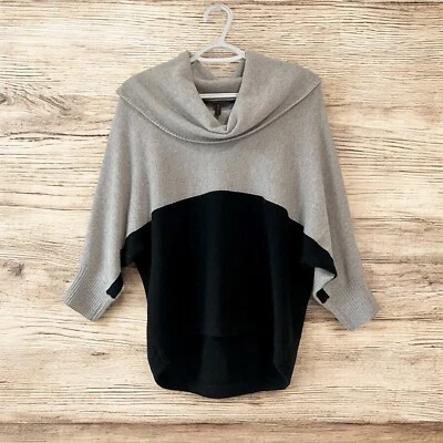 Suéter BCBG Maxazria gola alta mistura de lã tamanho cinza preto - Imagem 1 de 4