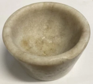 Mortar White Brown Beige Marble 3.25 Inch Diameter - Bild 1 von 4