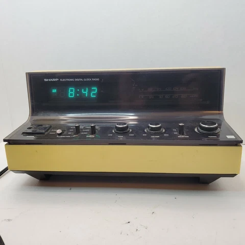 VINTAGE RARE Sharp FX-52C Digital Clock Radio For Parts or Repair NO SOUND Cover