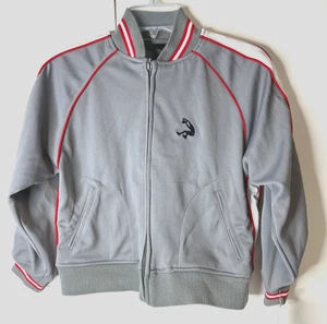 Vintage 90's Shaq Boys Size Medium 8 Gray Red Stripe Track Gym Athletic Jacket - Picture 1 of 10