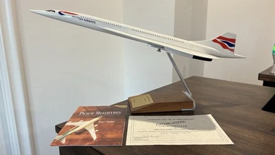 Club de Coleccionistas PacMin 1/100 British Airways Concorde Certificado de Autenticidad Numerado Firmado con Caja Foto 1 de 4