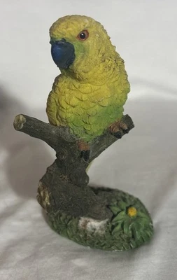 Estátua de periquito amarelo periquito decoração de mesa modelo pássaro ornamento jardim - Imagem 1 de 3