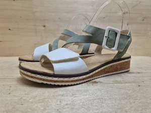 RIEKER SEÑORA SANDALIAS DE TIRAS CON HEBILLA GRANDE SANDALIAS TALLA:37 UK:4 MULTICOLOR - Imagen 1 de 9