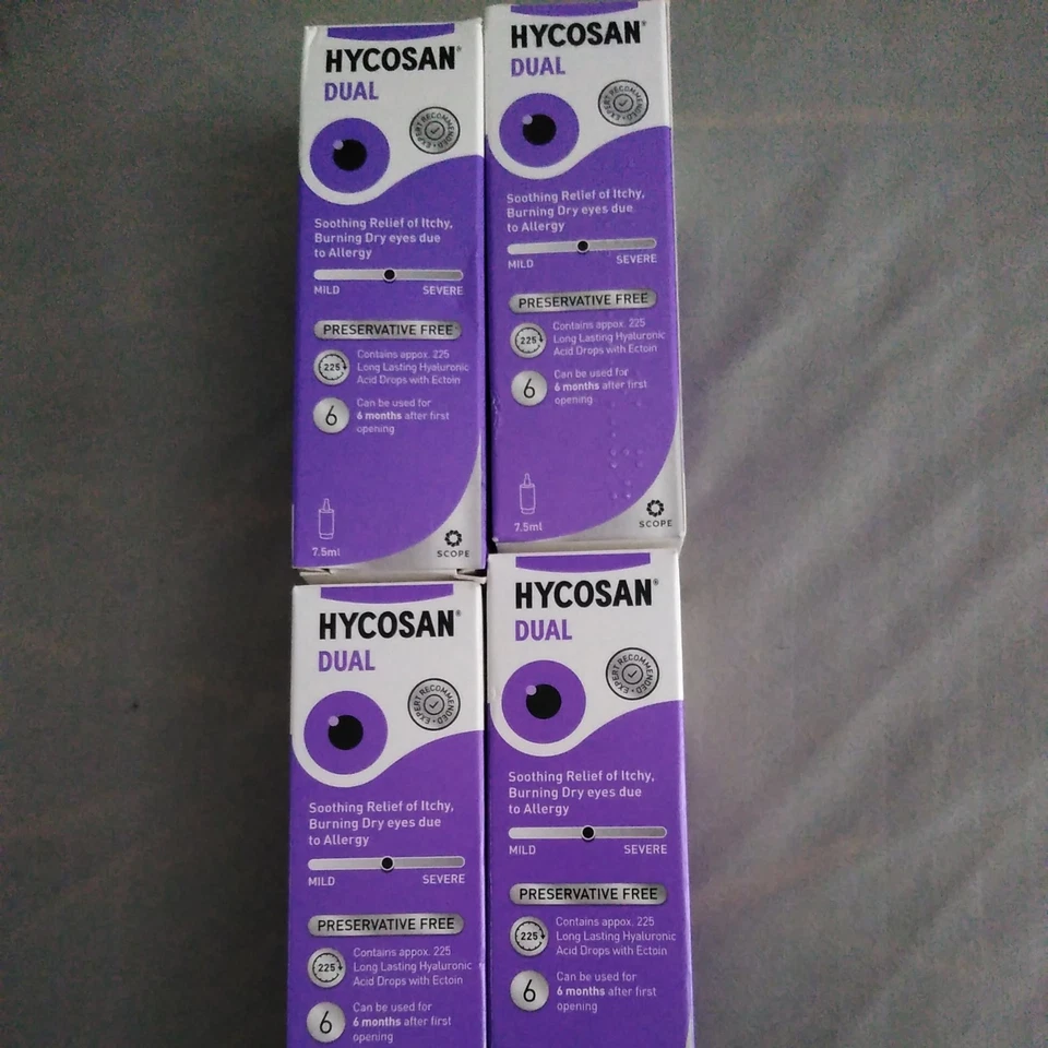 4 x Hycosan Dual Eye Drops Lipid Deficient - 7.5ml