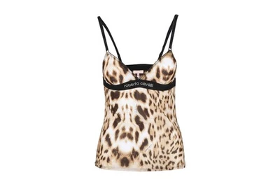 Roberto Cavalli Ropa Interior Diamante Animal Camisa Leopardo Estrás Foto 1 de 4