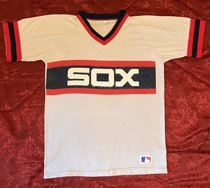 Vintage Chicago White Sox Sand Strick Trikot Erwachsene Large 1983 - Bild 1 von 8