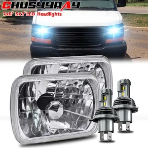 2x Fit GMC Savana 1500 2500 3500 7x6" 5x7'' LED Headlights Sealed Hi/Lo Beam DOT - Picture 1 of 18