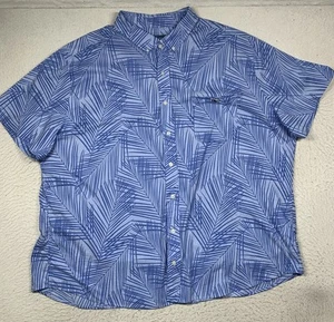 Vineyard Vines Shirt Mens 3XB Classic Tropical Palm Blue Short Sleeve Button Up - Picture 1 of 9