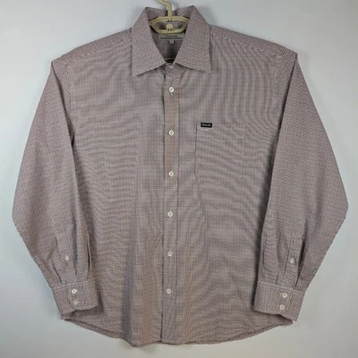 Faconnable платье рубашка мужская L красный черный микро бриллиант узор вырез Гонконг - Изображение 1 из 4