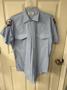 Vintage WMATA Metro Rail Train Operator Uniform Shirt Conqueror USA Patch Sz M - Picture 1 of 10