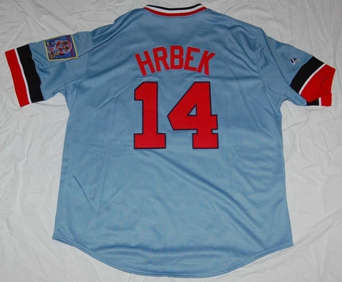 KENT HRBEK MINNESOTA TWINS SEWN JERSEY M - MLB MAJESTIC COOPERSTOWN Cover