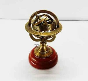 Nautical Brass Armillary Sphere, World Globe Vintage Armillary Table Top 5 inch - Picture 1 of 5