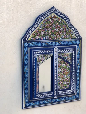 Mirror Beautiful Handmade Moroccan Mirror Wall Decor Home Eye Wood Art Frame  - Photo 1/4