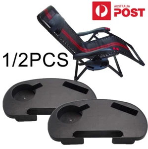 Folding Chair Clip On Side Table Cup Drink Holder Phone Holder Slot Snack Tray - Picture 1 of 13