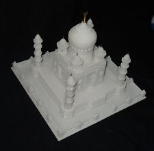 14" White Marble Indien Taj Mahal Super fine Hand carving Love Arts Decor Gifts