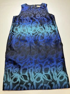 Michael Michael Kors shift dress kangaroo pouch sleeveless black blue teal sz6 - Picture 1 of 18