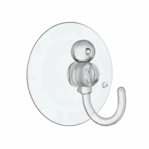 SUCTION SUCKER WINDOW HOOKS CLEAR PLASTIC HOOK 25MM ( pack of 10 ) - Picture 1 of 8