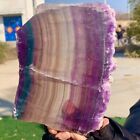 2.6Lb Natural Beautiful Rainbow Fluorite Crystal Rough Slices Stone Specimens