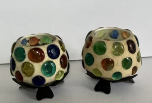 Vtg Jewelite Japanese BondWare Glass Votive Tea Light Pressed Art Glass MCM - Picture 1 of 12