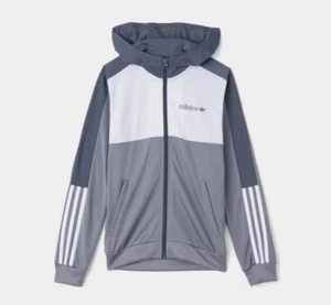 Kids' ADIDAS Originals Polyester Full-Zip Hoodie Gray - Kids Size M - Brand New - Picture 1 of 3