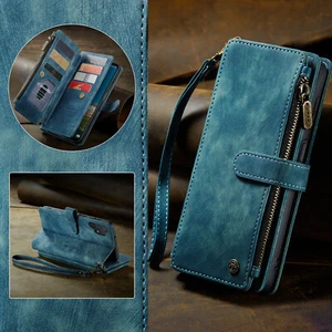 For Samsung Galaxy S25 Ultra S24 FE S23 S22 S20 Zipper Pocket Wallet Case +Strap - Picture 1 of 46