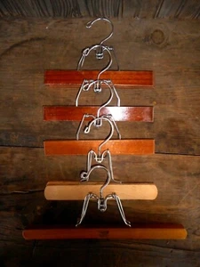 5 Vintage Wood Slacks Pants Hangers Clothing Hanger Organize repurpose pictures - Picture 1 of 5