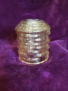 Vintage Glass Lightshade Hall / Porch / Bathroom Clear / Gold tone - Picture 1 of 8