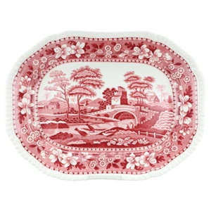 Fleischplatte mittelgroß Spode Copeland Pink Tower - Picture 1 of 1