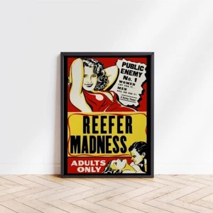 Reefer Madness Poster, Retro Antidrug Wandbild, Vintage Druck Weed Brat Stoner - Bild 1 von 3