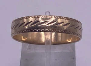 Anello vintage oro giallo 10k fascia nuziale da uomo taglia 10,5 - Foto 1 di 9