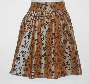 Limited Too Girls Taffeta and Flocked Velvet Skirt Bronze & Brown Eight (8) NWT  - Picture 1 of 1