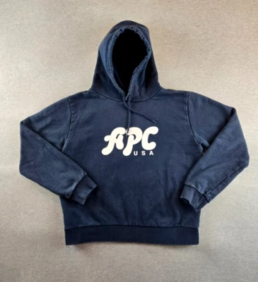 APC Womens Sally Hoodie Sweatshirt Size Medium Dark Navy USA Terry Pullover - Image 1 of 4