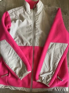 The North Face Youth Polartec Denali Fleece Jacket Girls Size XL 18-20 Pink Gray - Picture 1 of 9