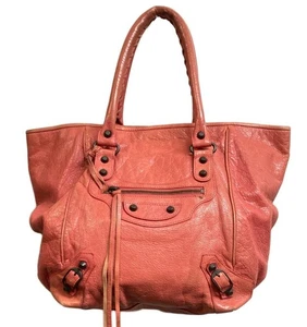 Balenciaga Sunday Tote Bag Leder gedeckt lachs rosa Handtasche Alltag✨ - Bild 1 von 12