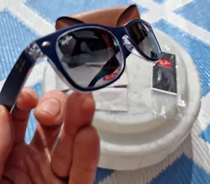Gafas de sol Ray Ban 'RB 2132 6053 Wayfarer' azules/claras hechas en Italia ***RARAS - Imagen 1 de 12