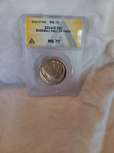 U.S. MINT 2014 D MINT STATE 70 BASEBALL HALL OF FAME HALF DOLLAR.  PERFECT! - Picture 1 of 2
