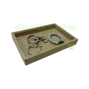 Linen Jewelry Display Shop Empty Serving Tray Storage Holder Organizer 7.8“x5.5" - Picture 1 of 6