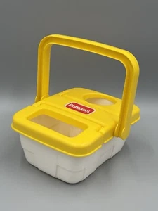 Vintage 1992 Playskool Picknick Essen Korb Ersatz gelb & weiß - Bild 1 von 8