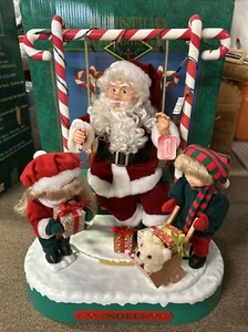 Vintage Christmas Traditions 24"Santa On Swing Animated Musical Display w/Box - Picture 1 of 5