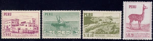 1952-53 Peru SC# 457-461 - Tourist Hotel - 4 Different Stamps - M-H - Picture 1 of 2